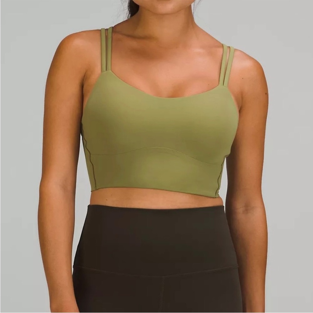 lululemon athletica Like a Cloud Longline Bra in Bronze Green